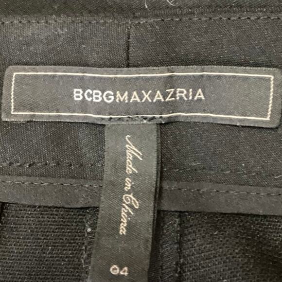 BCBGMaxazria Black Straight Leg High Waist Pintuck Ankle Trousers Dress Pants 4 - Picture 4 of 5